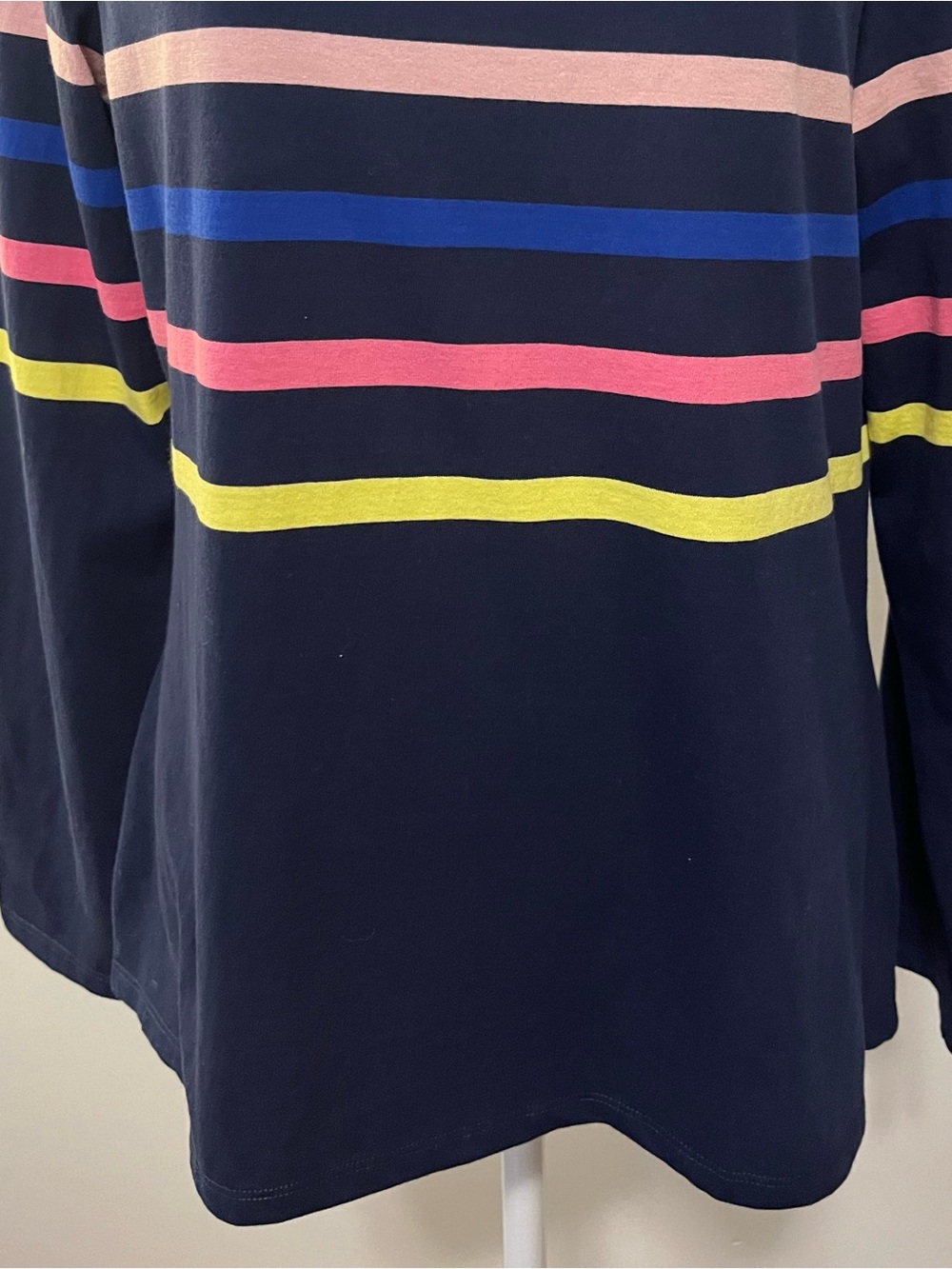 NWT Boden Ella Long Sleeved Navy Top Tee with Multicolored Striping. Size 10 - Picture 5 of 8